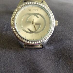Gucci Silver Stainless Steel Timepiece with Crystal Detailing